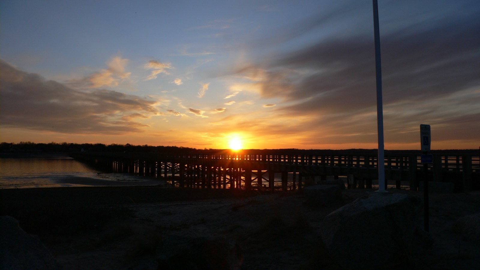 Powder Point Bridge over Duxbury Bay at sunset, Duxbury, Massachusetts